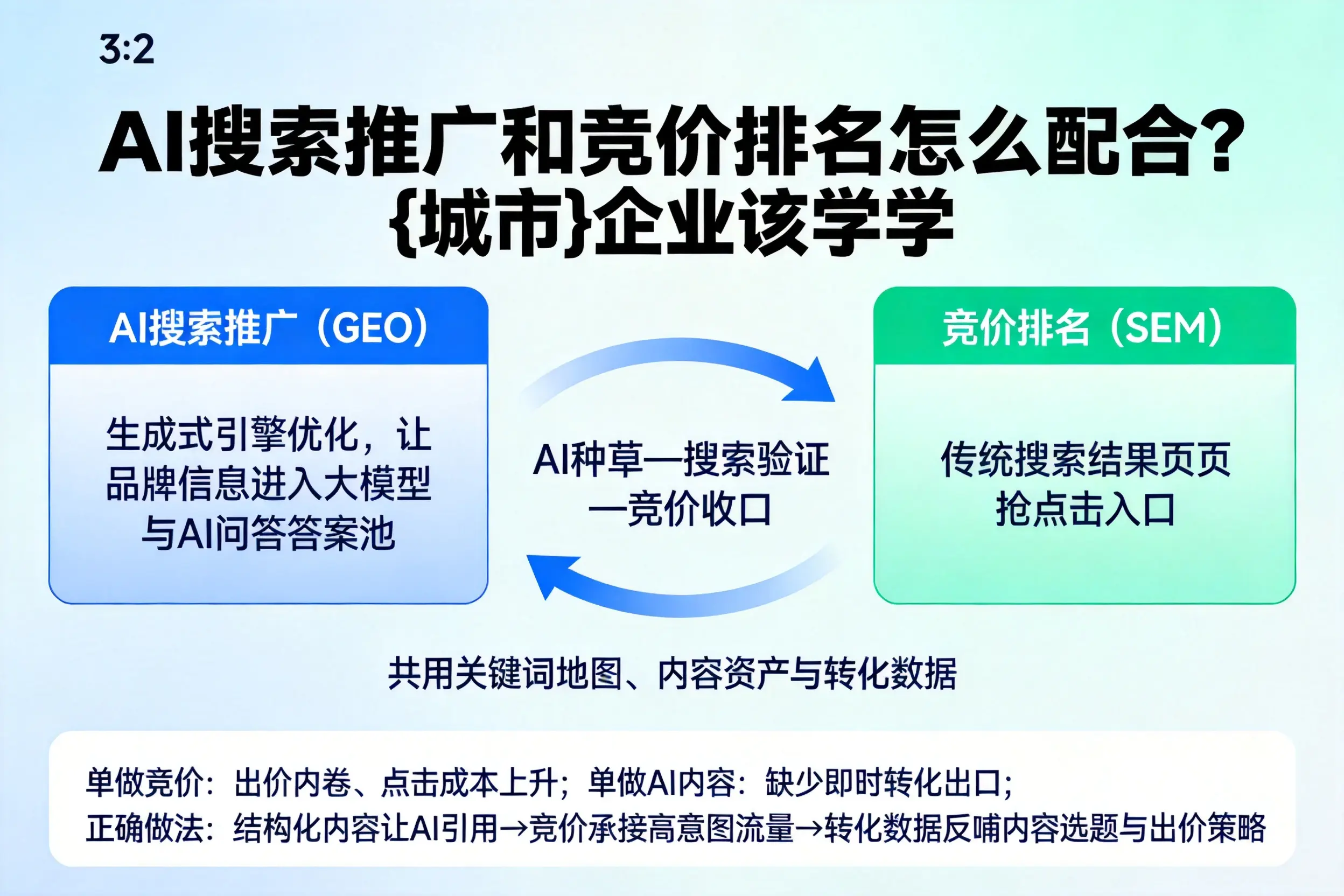 AI搜索推广和竞价排名怎么配合？盘锦企业该学学