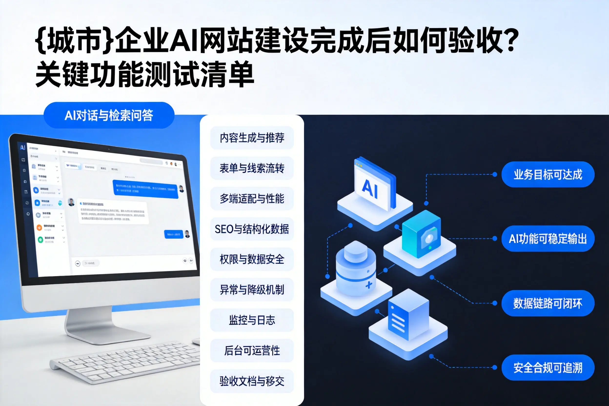 盘锦企业AI网站建设完成后如何验收？关键功能测试清单