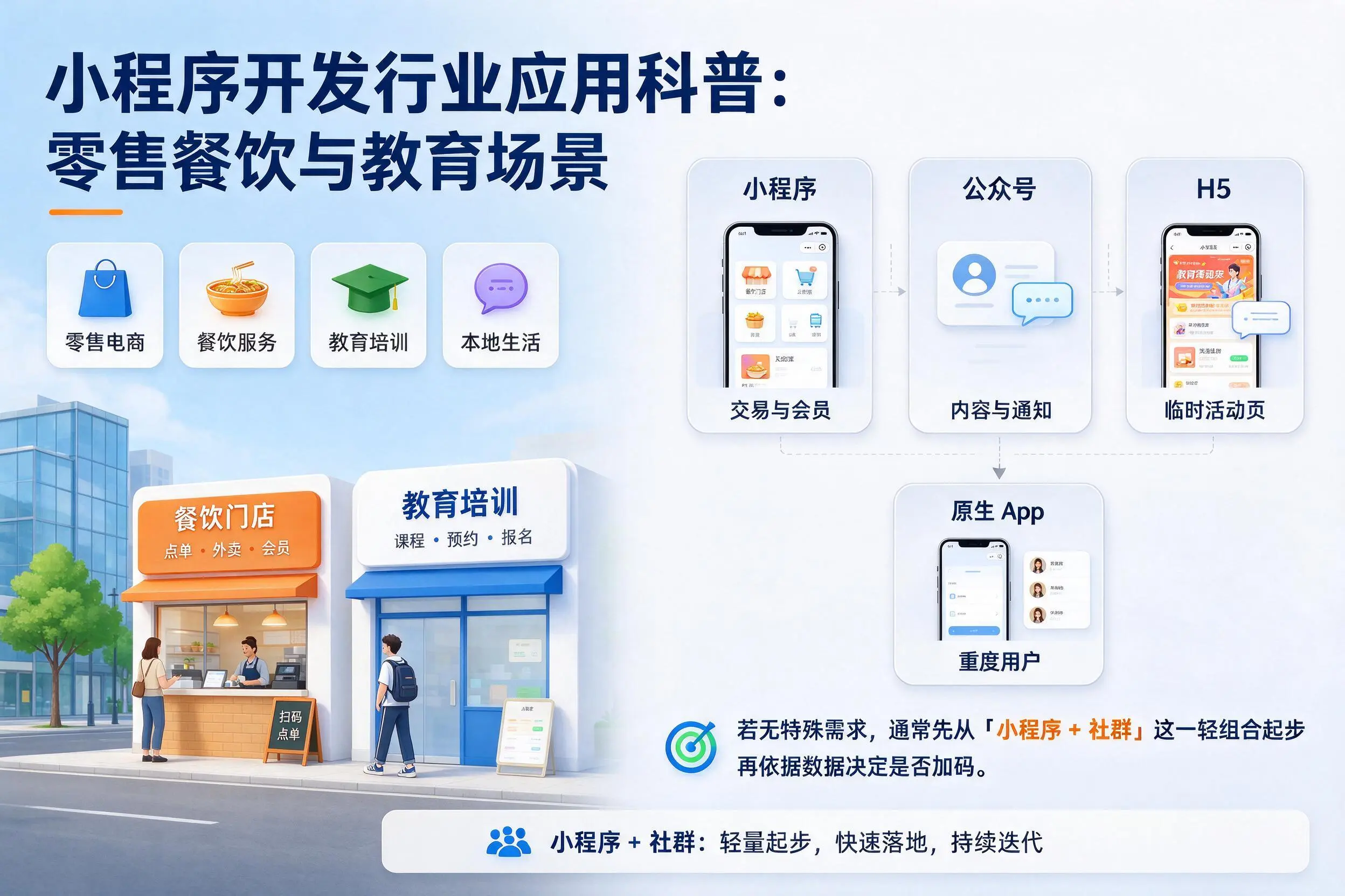盘锦小程序开发行业应用科普：零售餐饮与教育场景