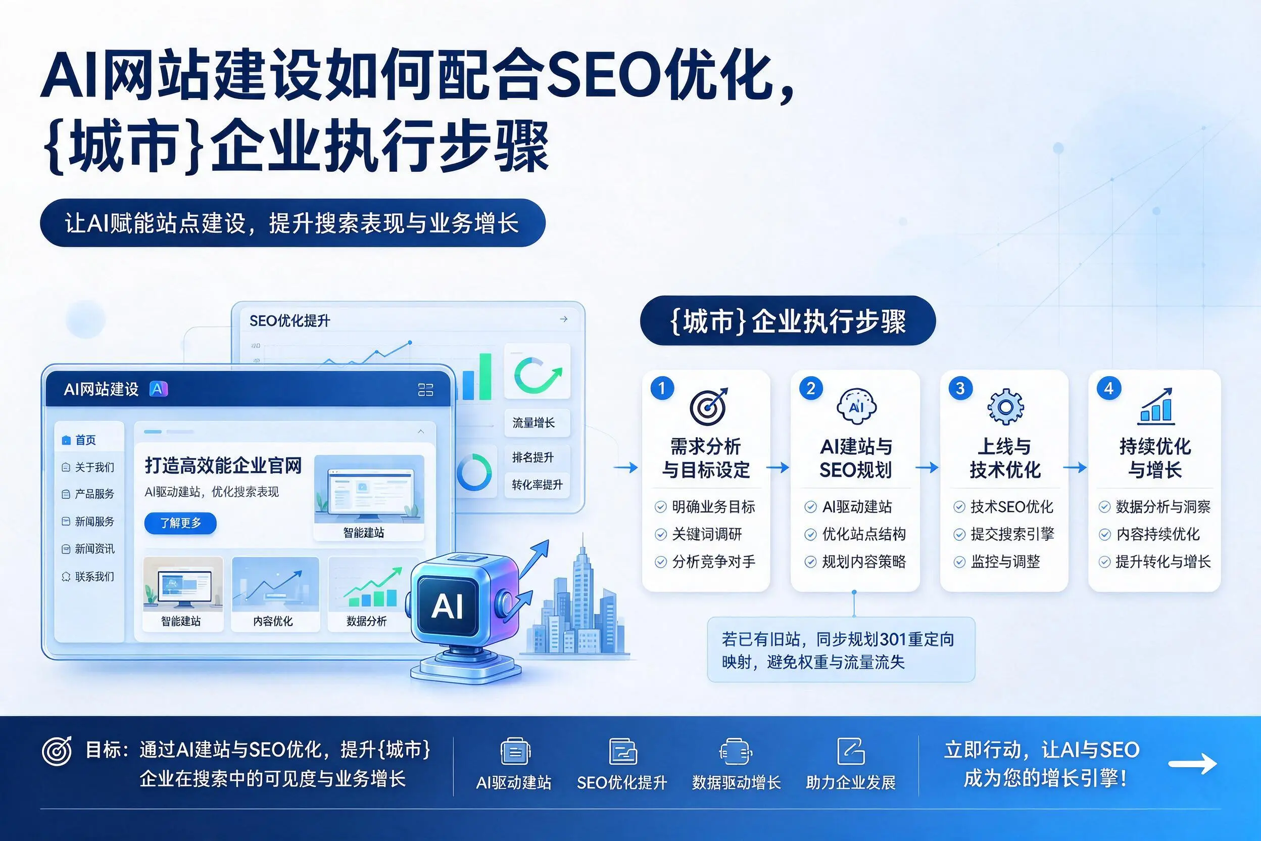 AI网站建设如何配合SEO优化，盘锦企业执行步骤