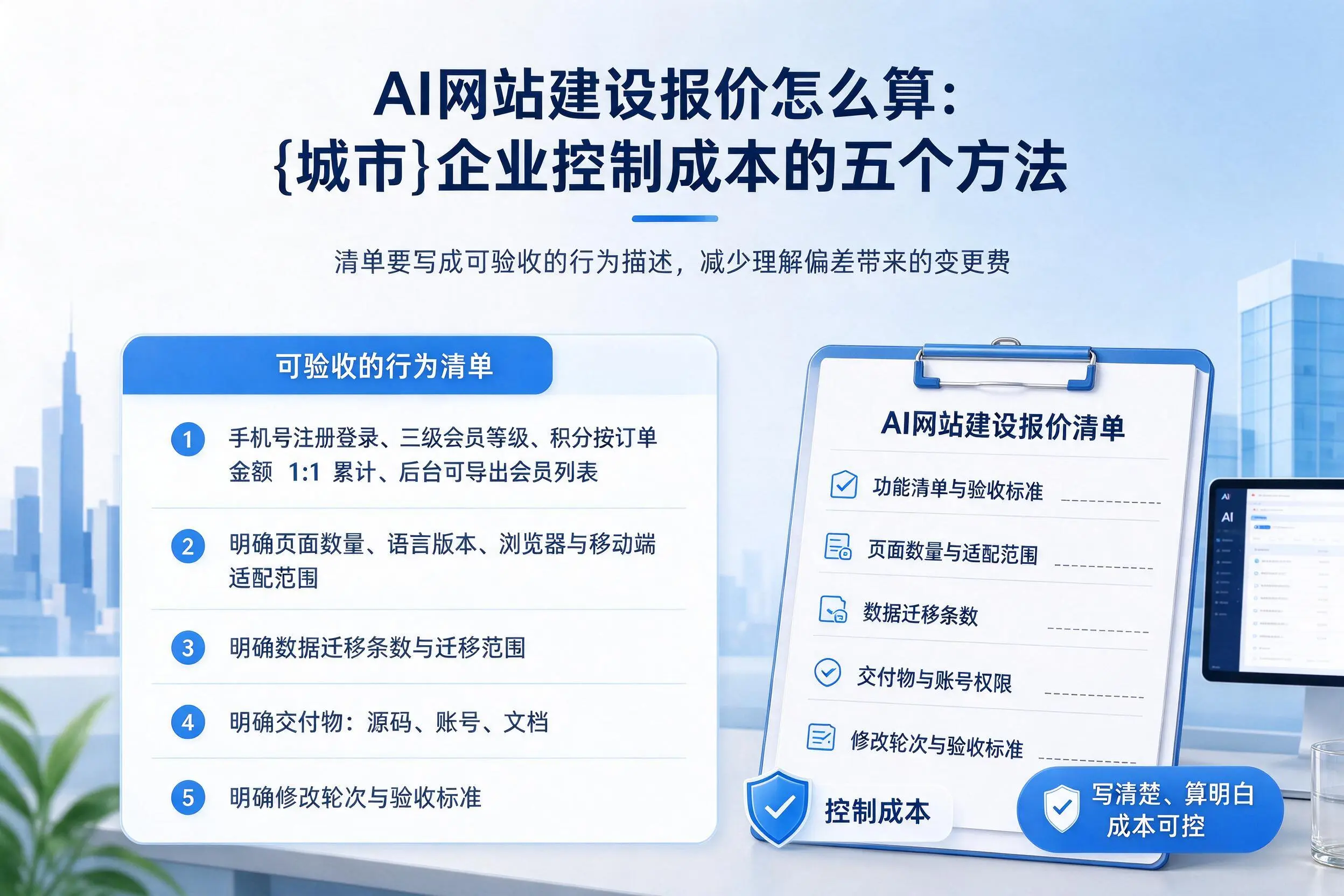 AI网站建设报价怎么算:盘锦企业控制成本的五个方法